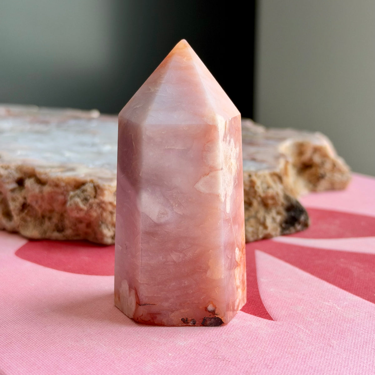 Carnelian with Flower Agate Tower No 93