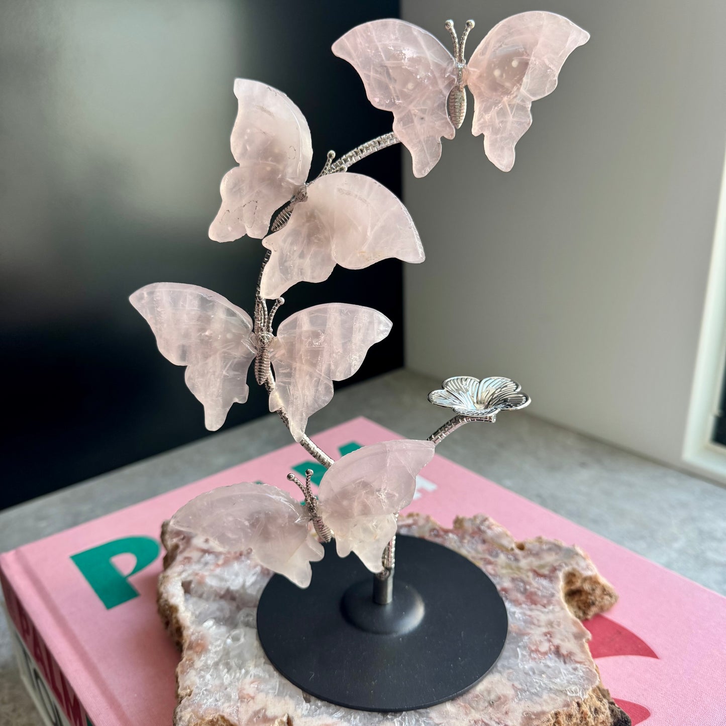 Rose Quartz Butterfly Stand