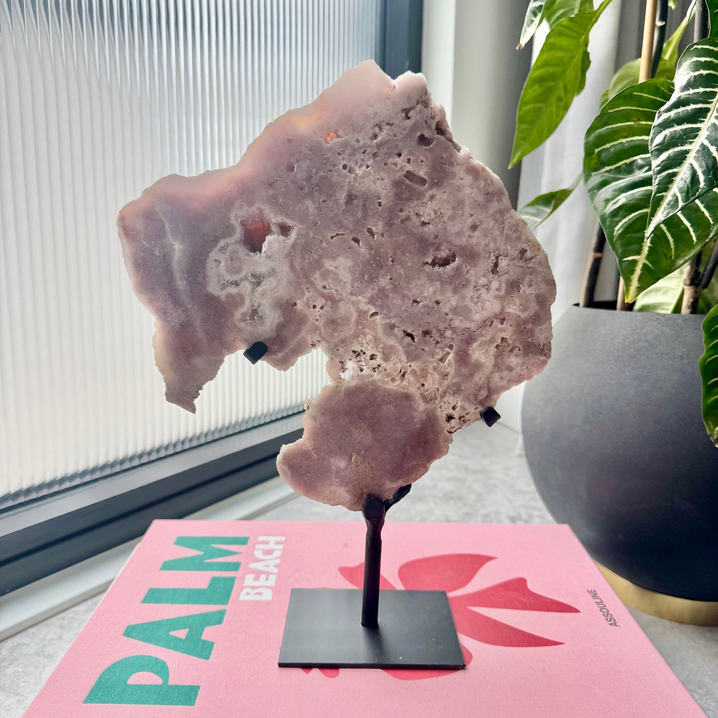 Pink Amethyst High Grade Slab on a Stand No 296