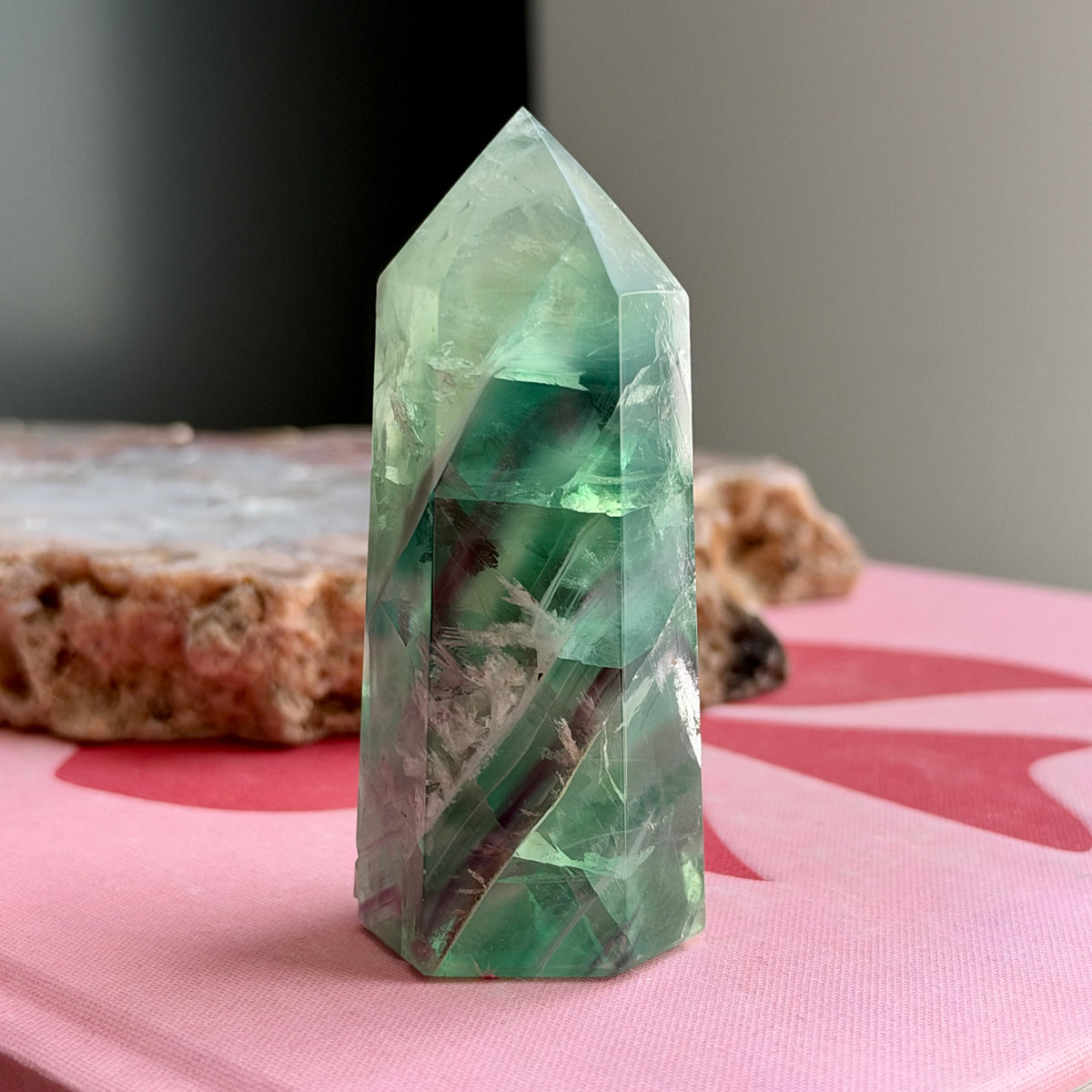Snowflake Rainbow Fluorite Tower No 320