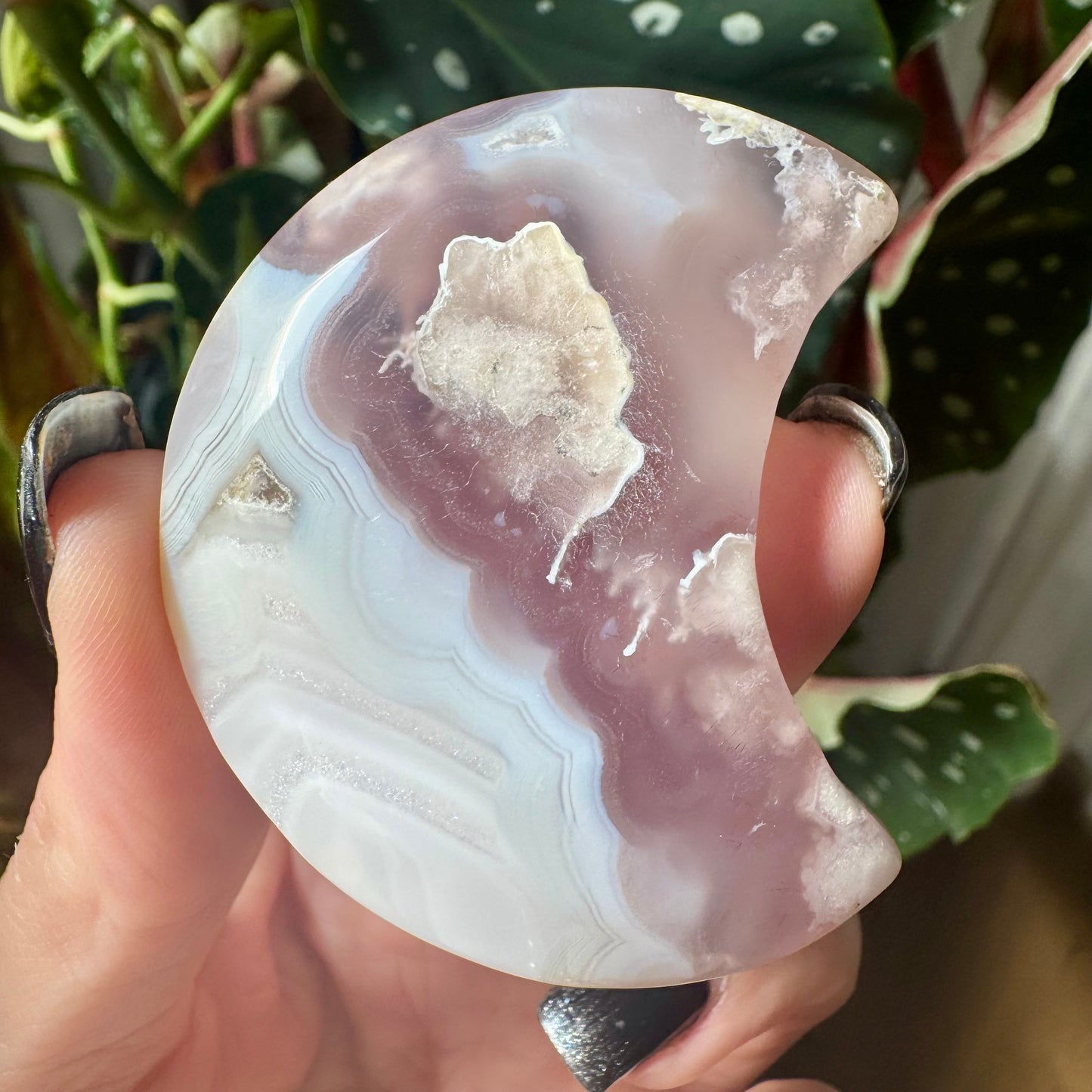 Flower Agate Moon No 34
