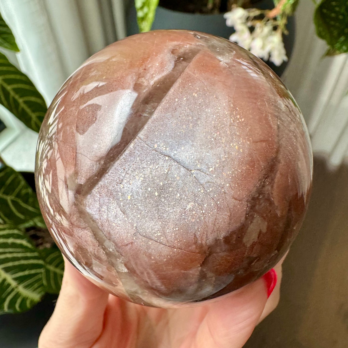 Moonstone with Sunstone Sphere No 160