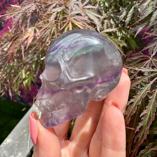 Rainbow Fluorite with Mica Skull