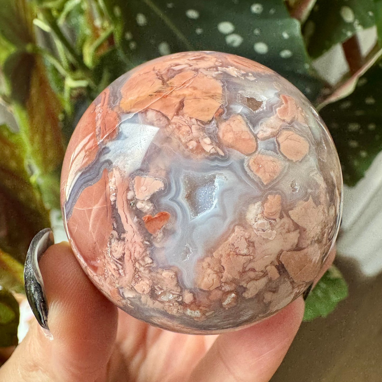 Druzy Pink Agate Sphere No 154