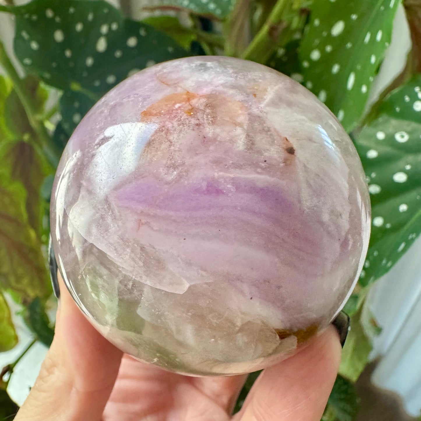 Plum Blossom Fluorite Sphere No 212