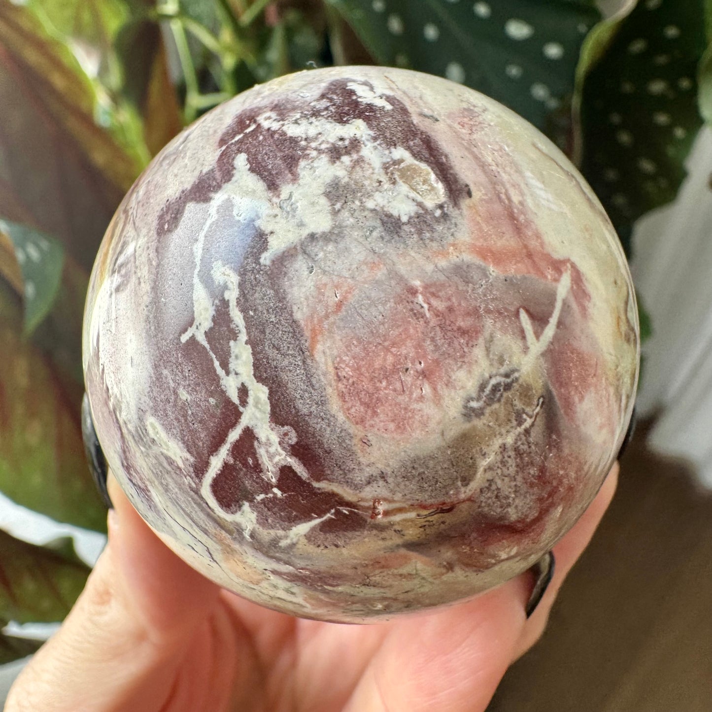 Pink Crazy Lace Agate Sphere No 462