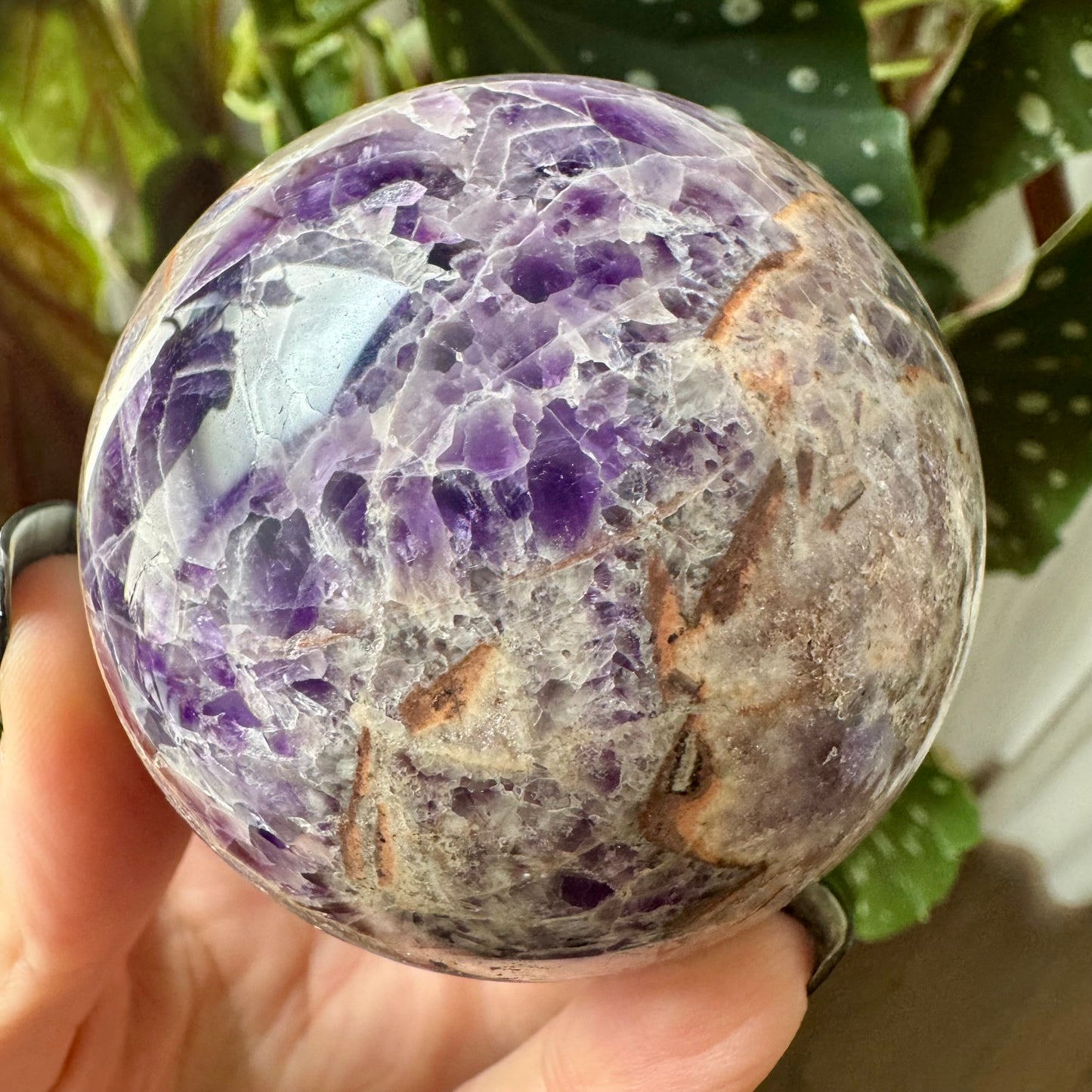 Druzy Chevron Amethyst Sphere No 158
