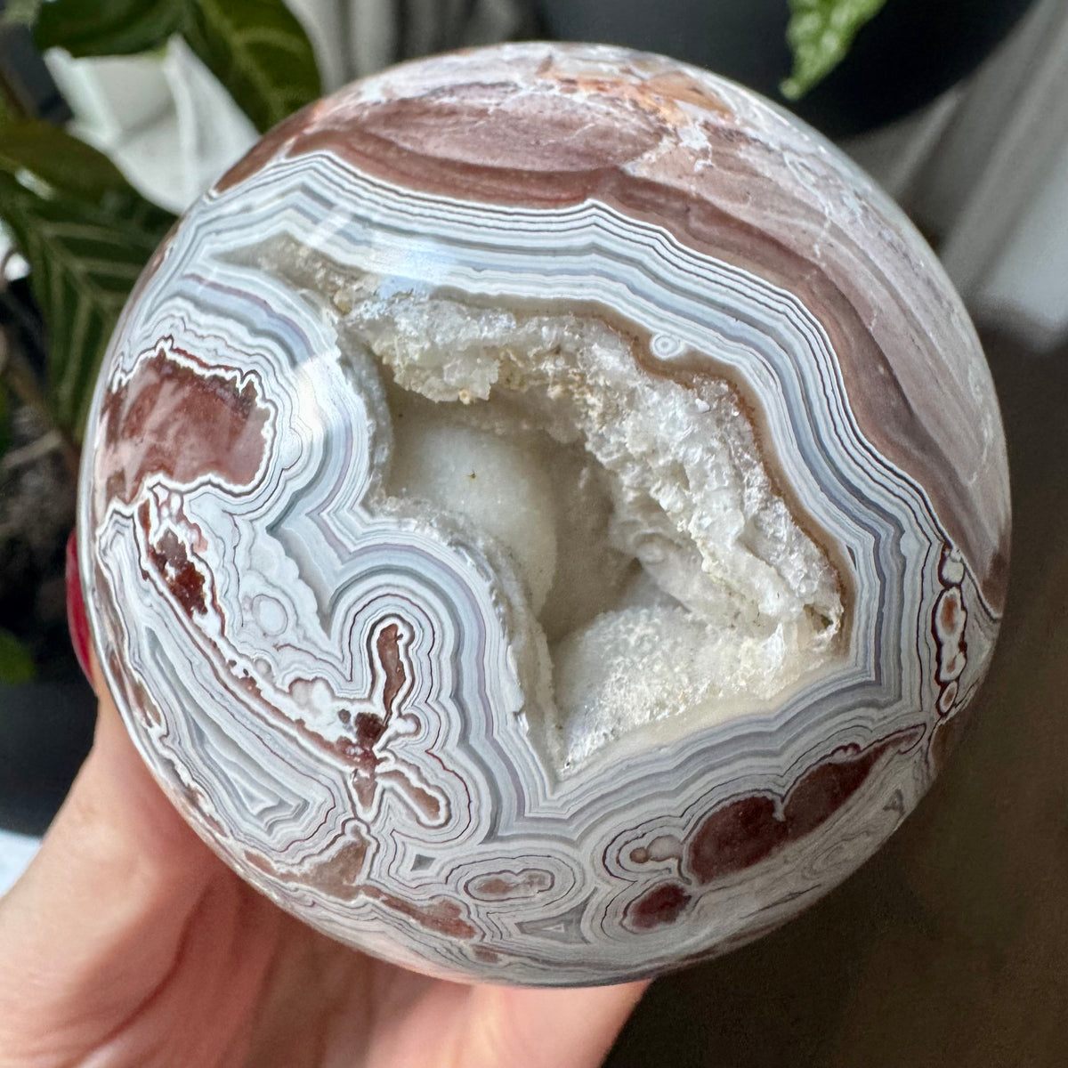 Pink Mexican Lace Agate Sphere No 95