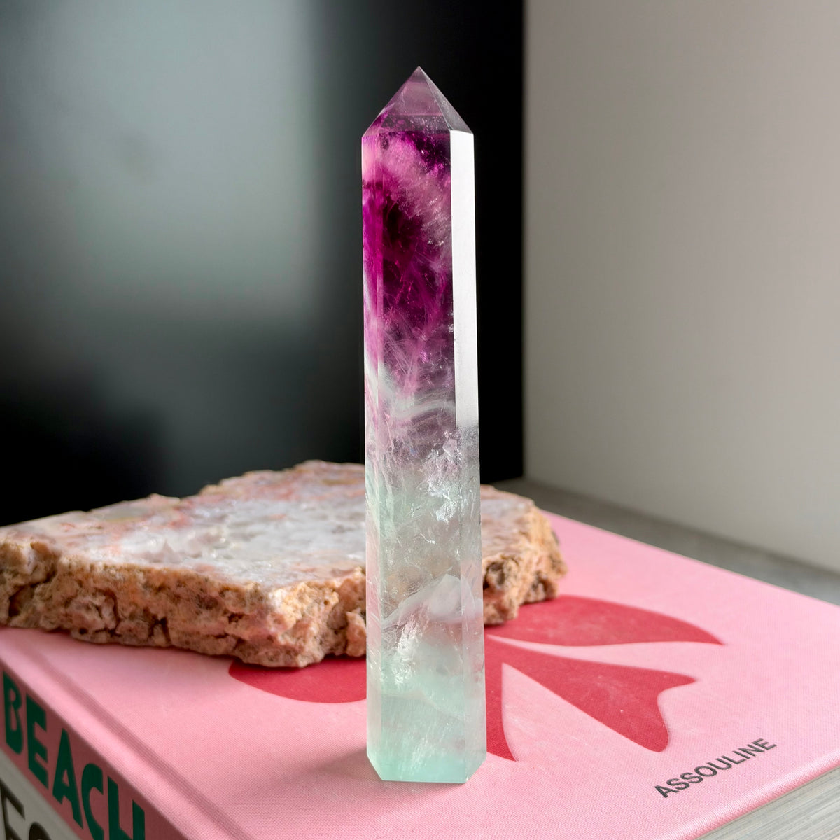 Watermelon Fluorite Tower No 218