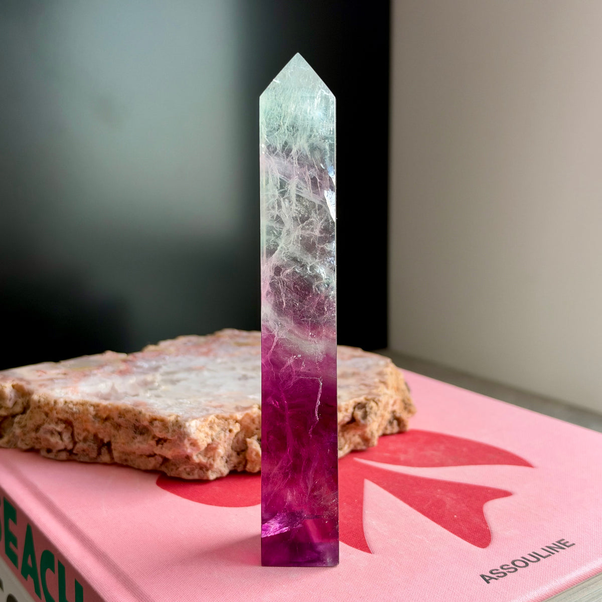 Watermelon Fluorite Tower No 217