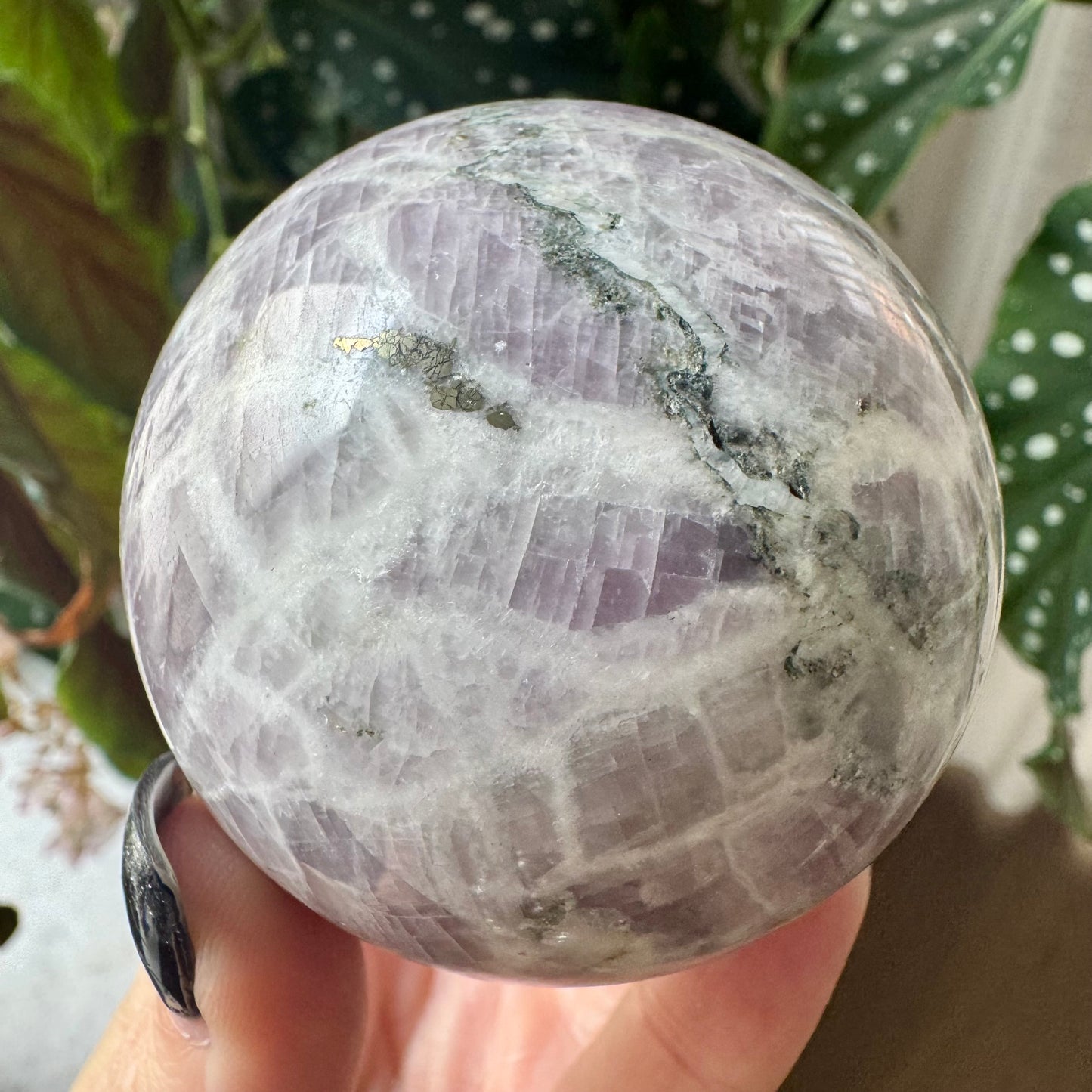 Kunzite with Pyrite Sphere No 448