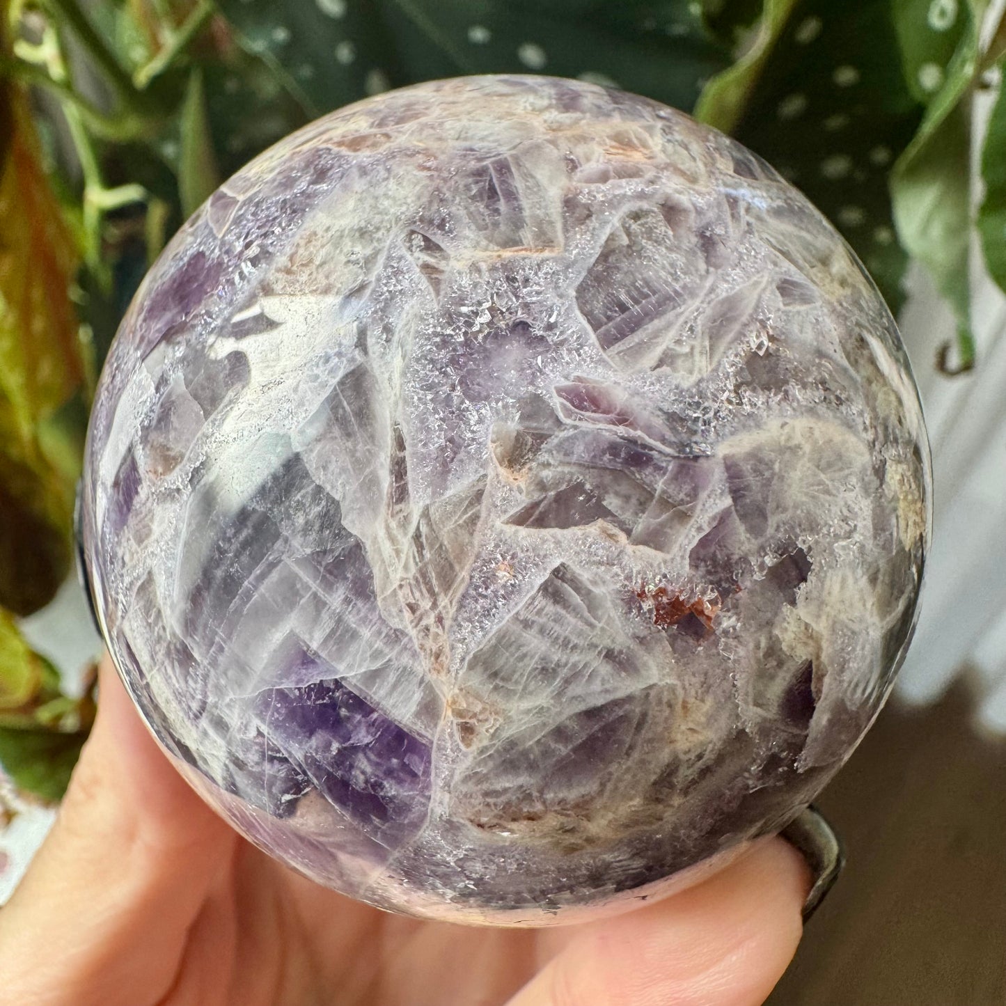 Druzy Chevron Amethyst Sphere No 159