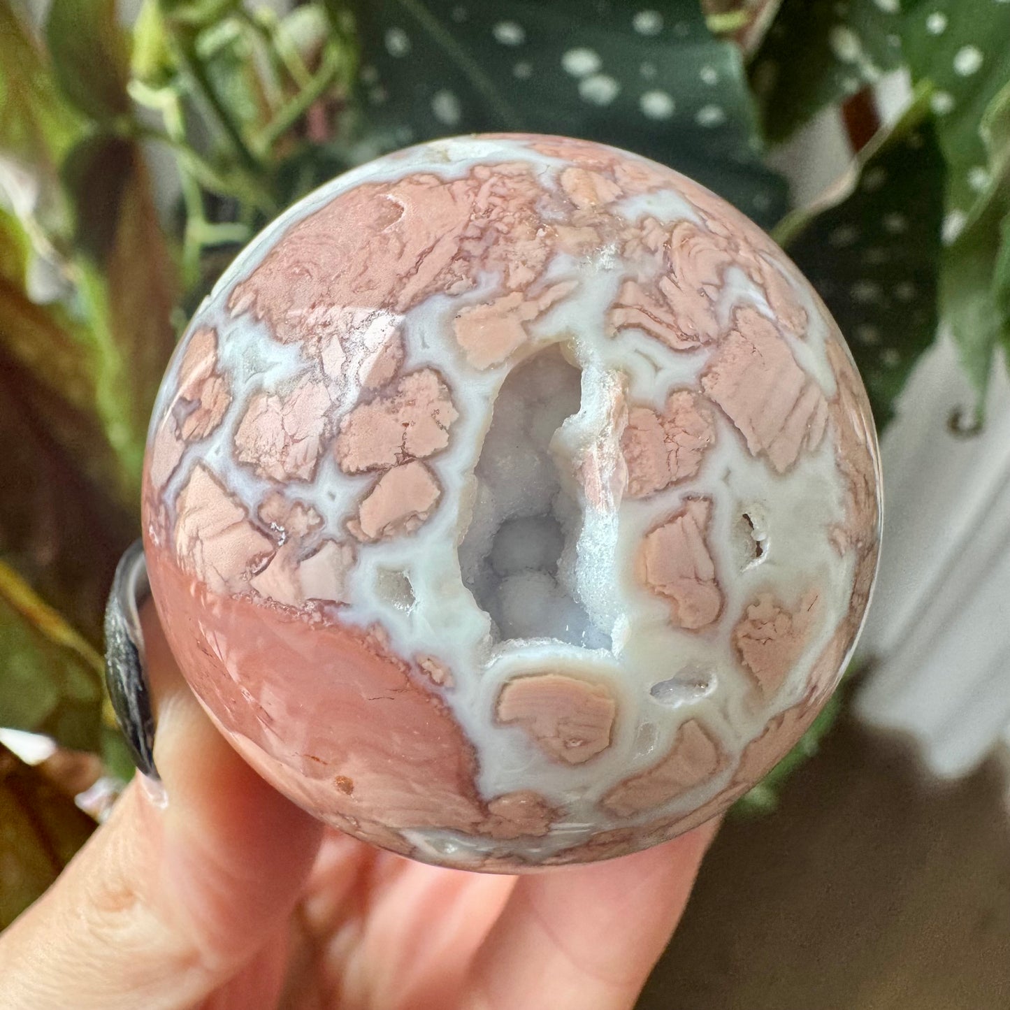 Druzy Pink Agate Sphere No 153