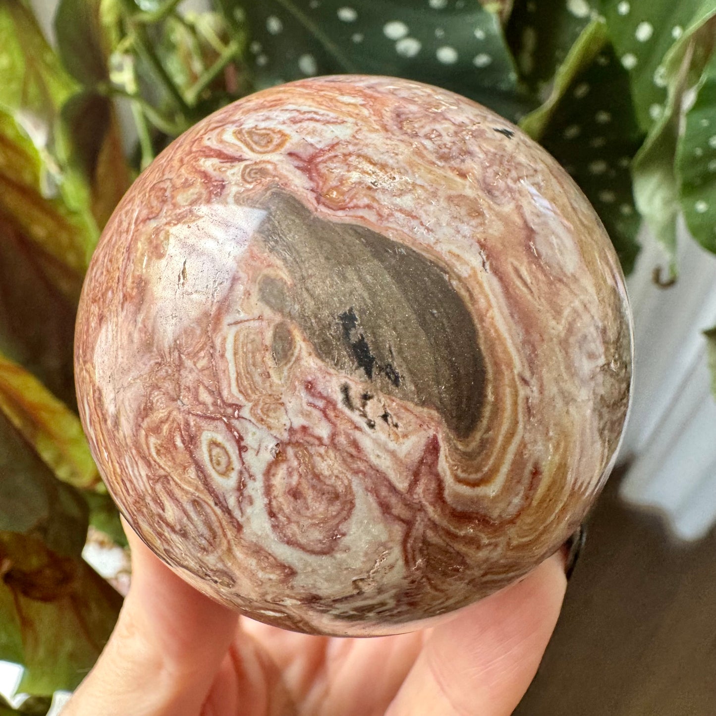 Pink Crazy Lace Agate Sphere No 464