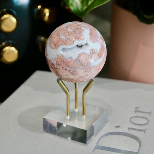 Druzy Pink Agate Sphere No 153