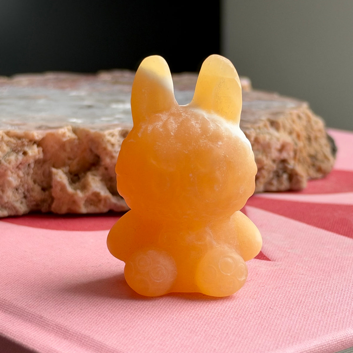 Orange Calcite SItting Labubu