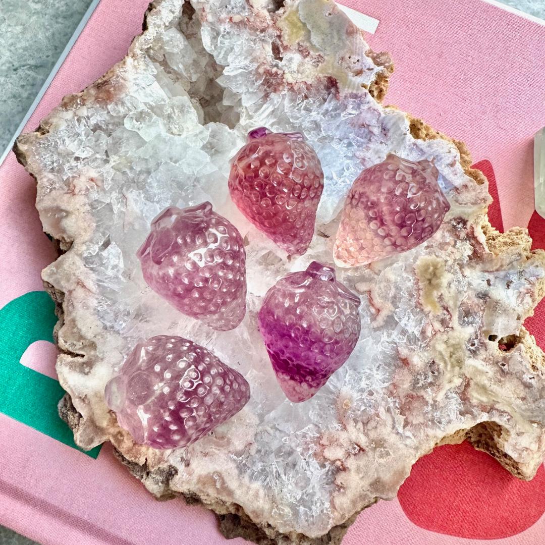 Fluorite Carved Strawberries