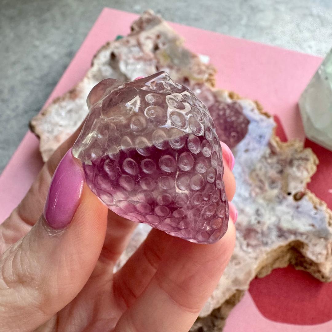 Fluorite Carved Strawberries