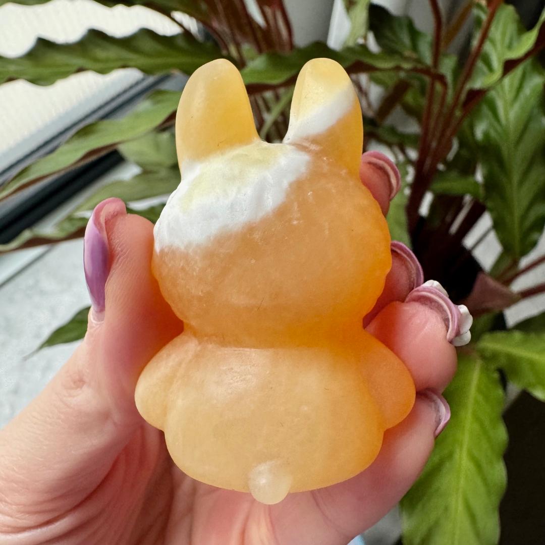 Orange Calcite SItting Labubu