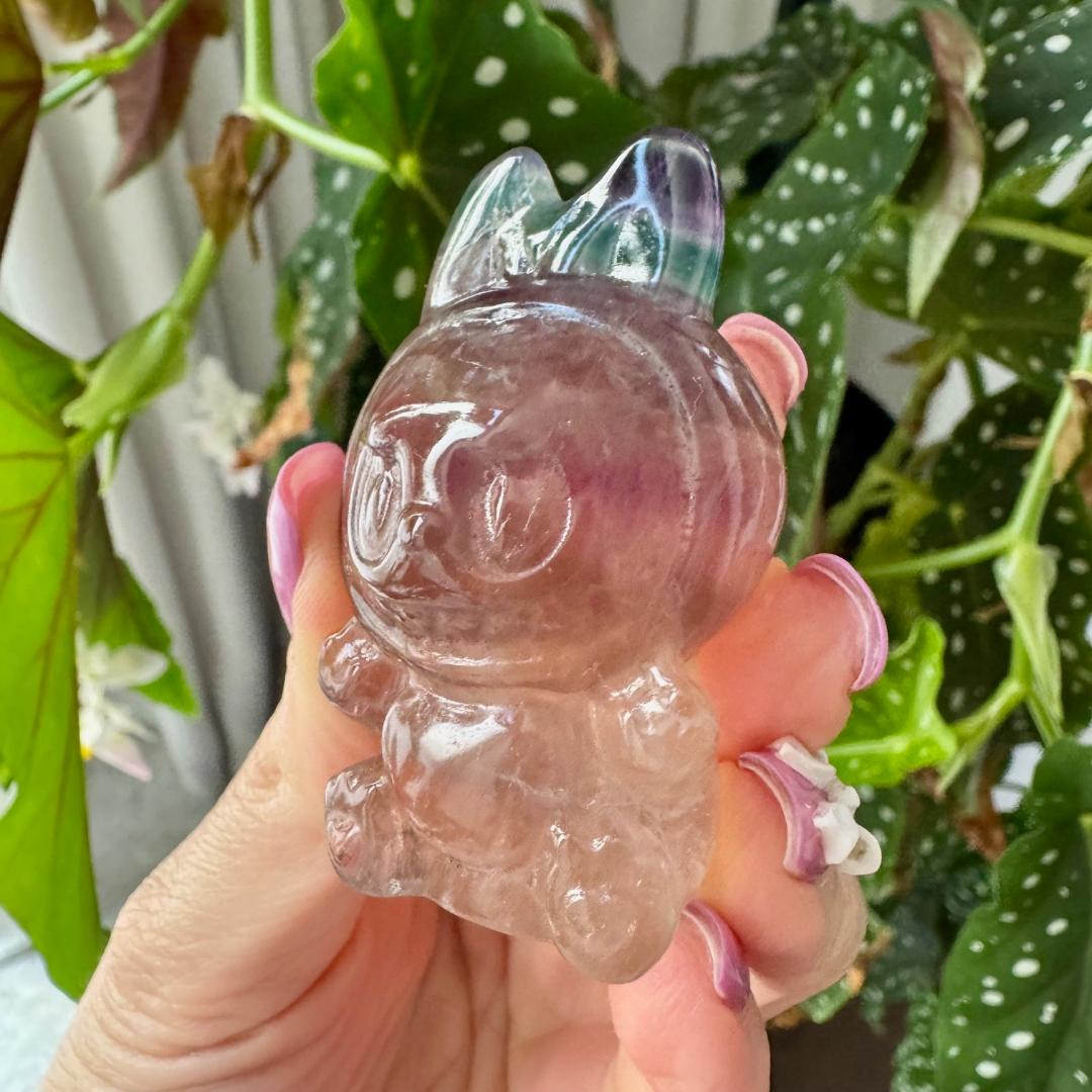 Rainbow Fluorite Sitting Labubu No2