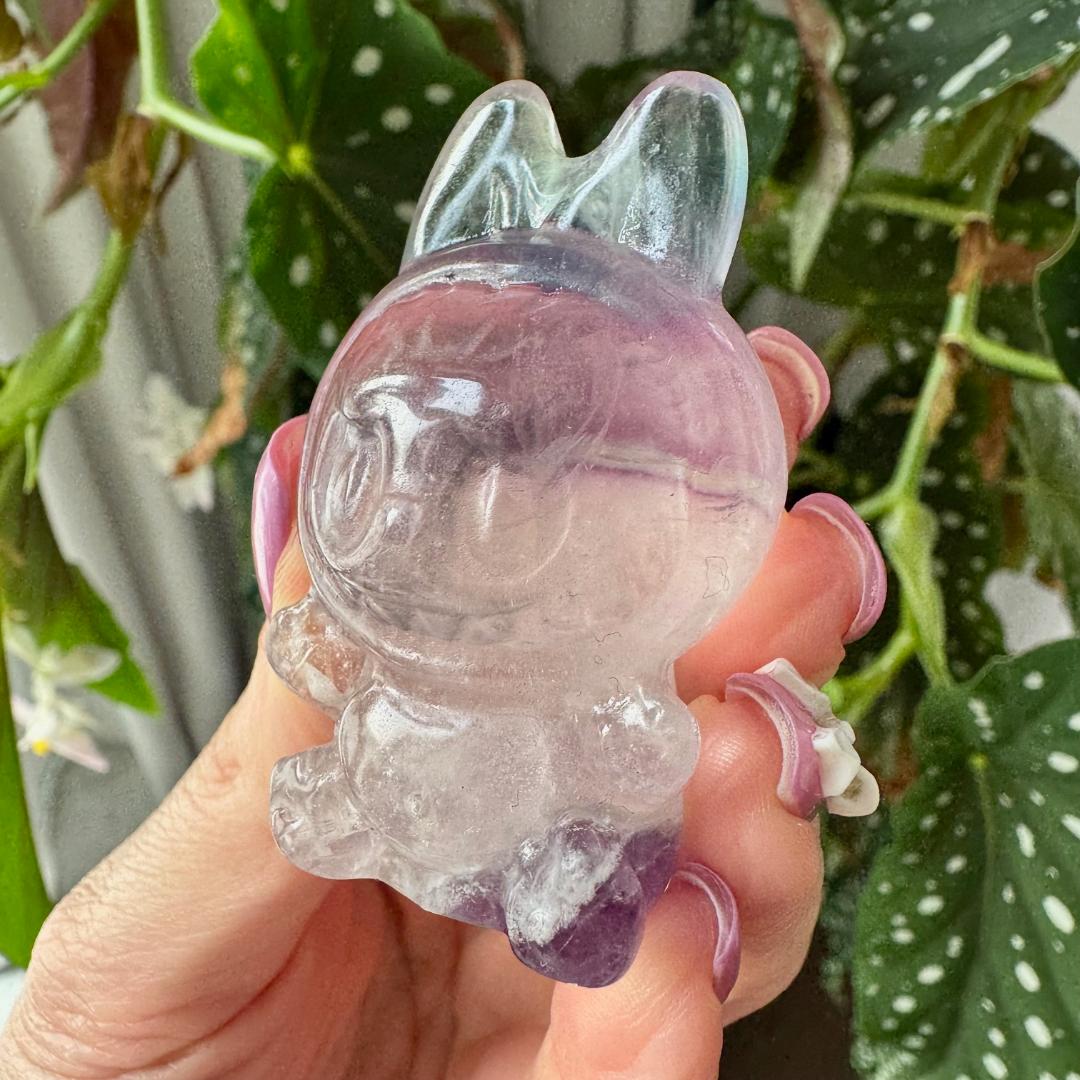 Rainbow Fluorite Sitting Labubu No4