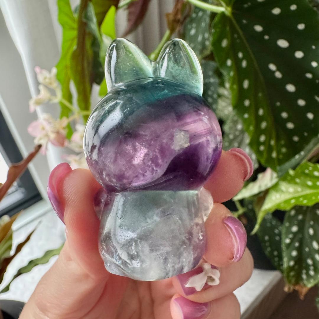 Rainbow Fluorite Sitting Labubu No1