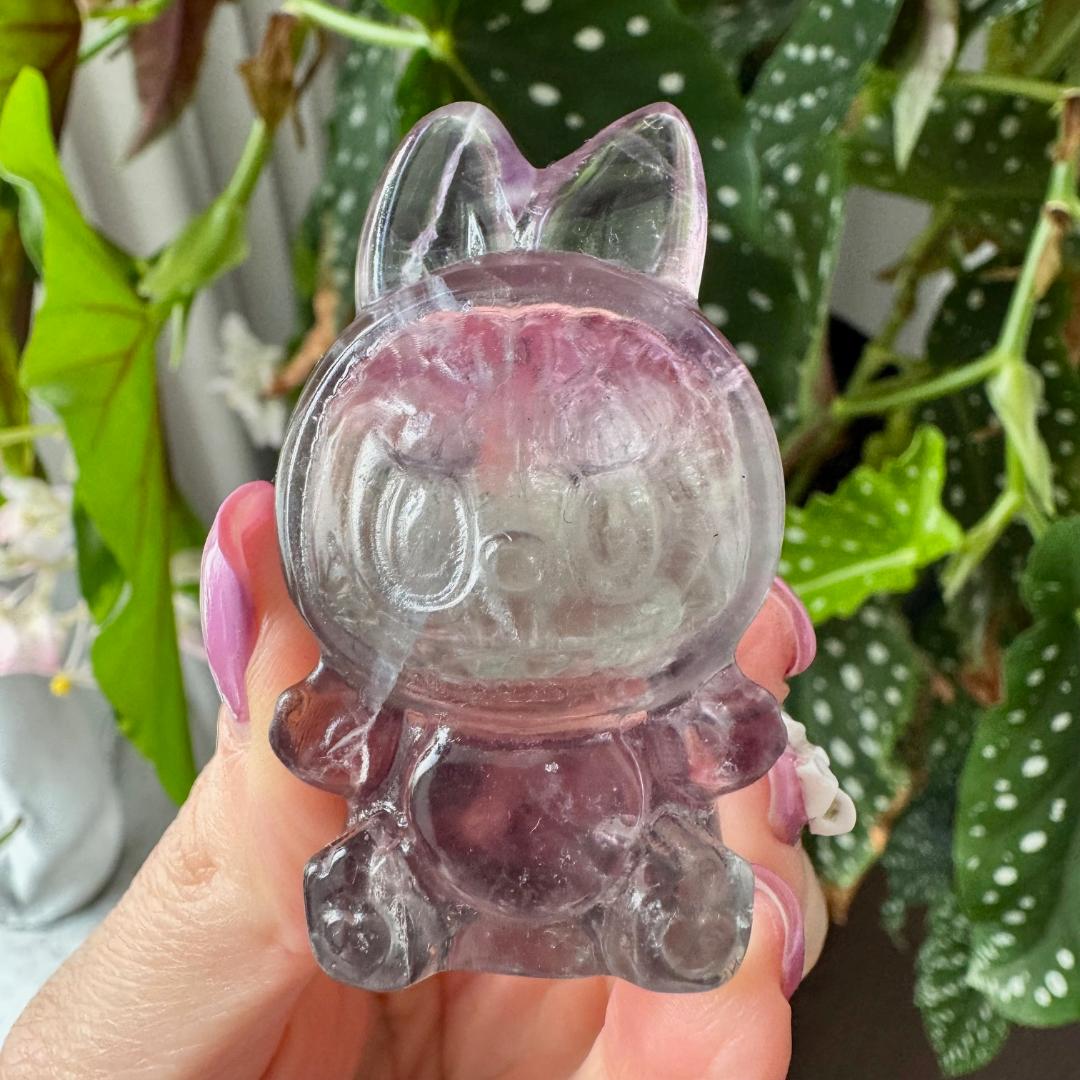 Rainbow Fluorite Sitting Labubu No3