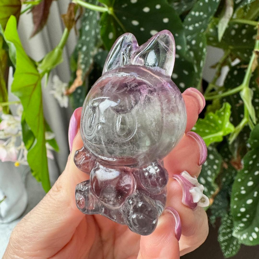 Rainbow Fluorite Sitting Labubu No3