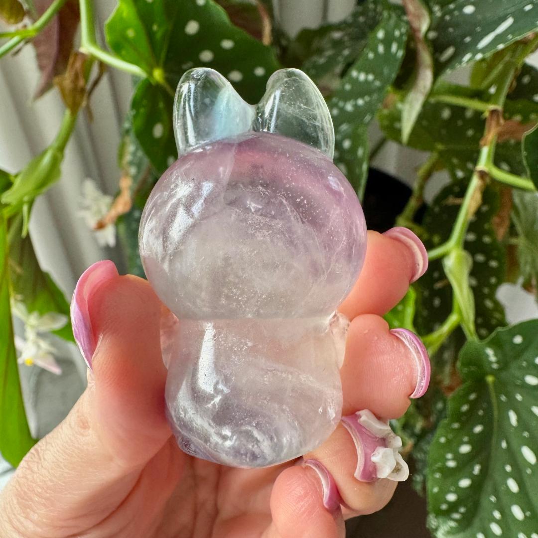 Rainbow Fluorite Sitting Labubu No4