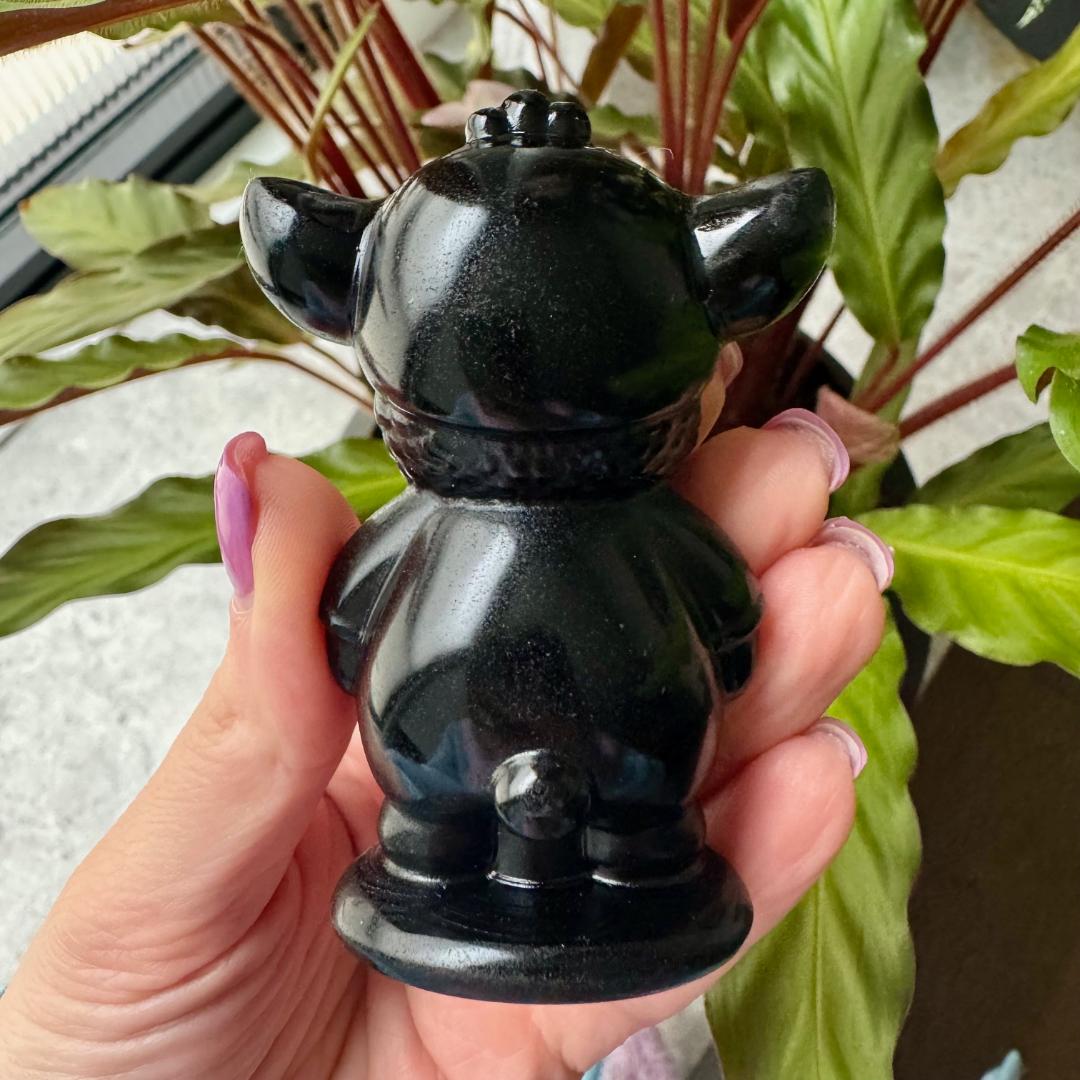 Obsidian Labubu with Stitch Hat
