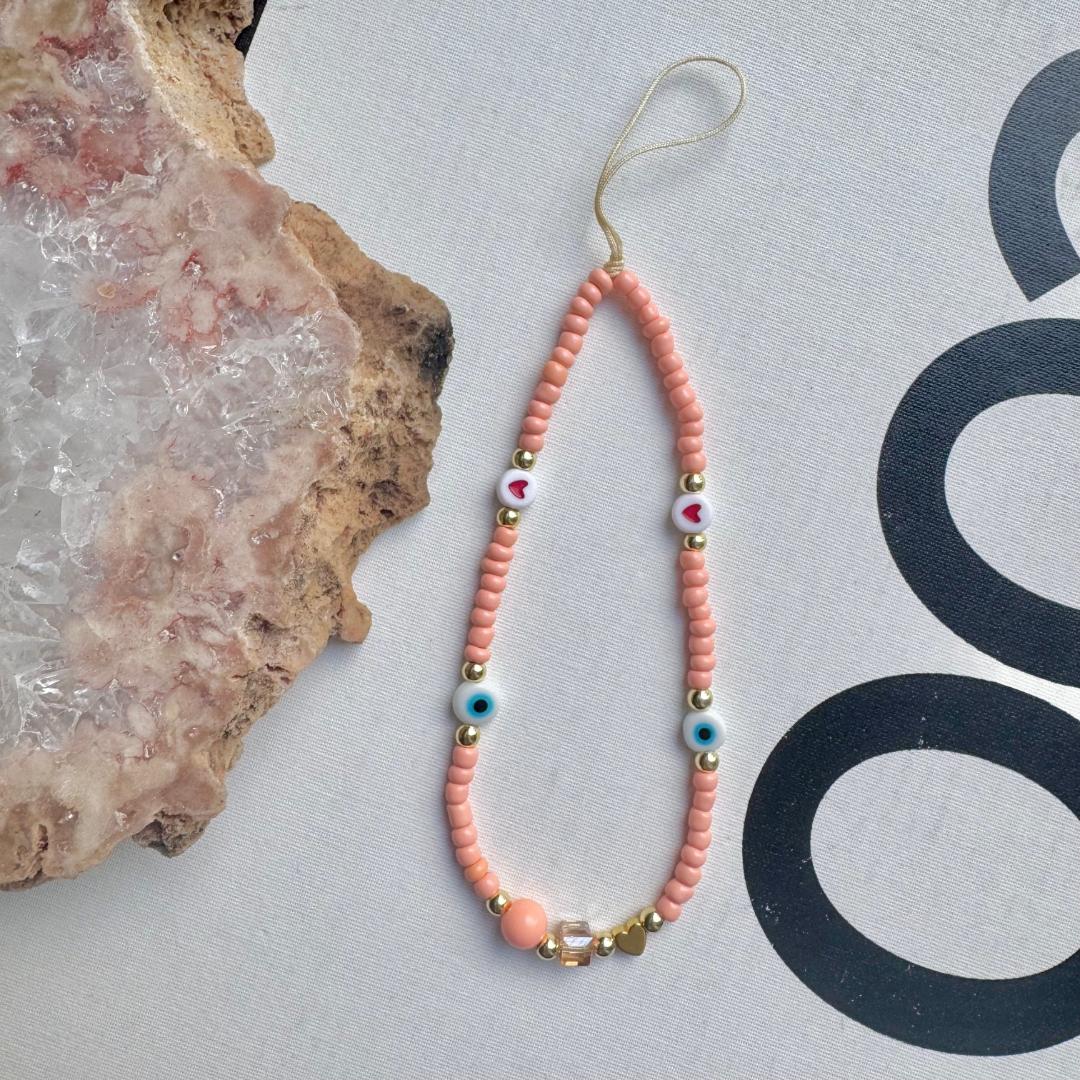 Peachy Evil Eye Phone Charm