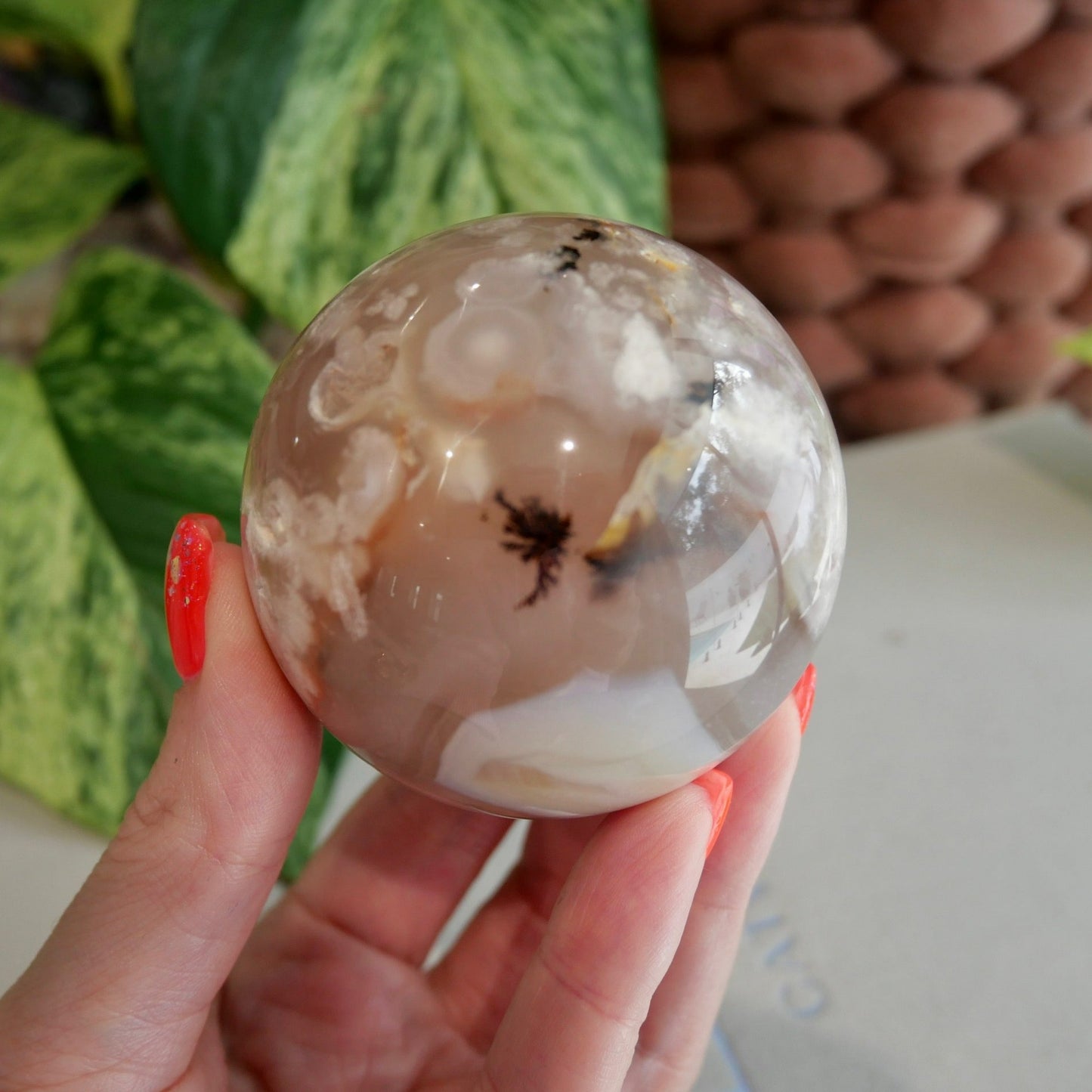 Flower Agate Sphere No 259