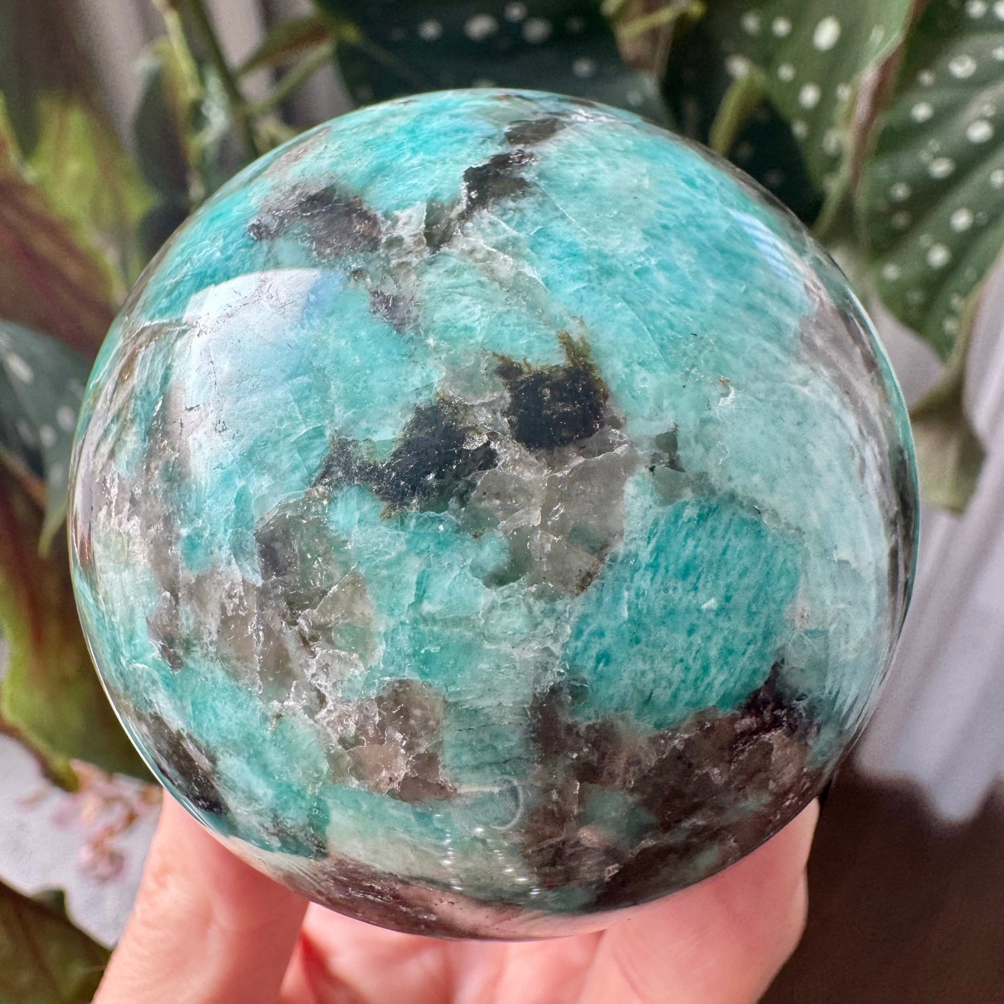 Amazonite, Lepidolite & Smokey Quartz Sphere No 209