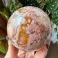 Carnelian with Flower Agate Sphere No 86
