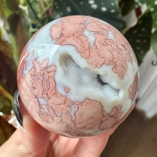 Druzy Pink Agate Sphere No 153