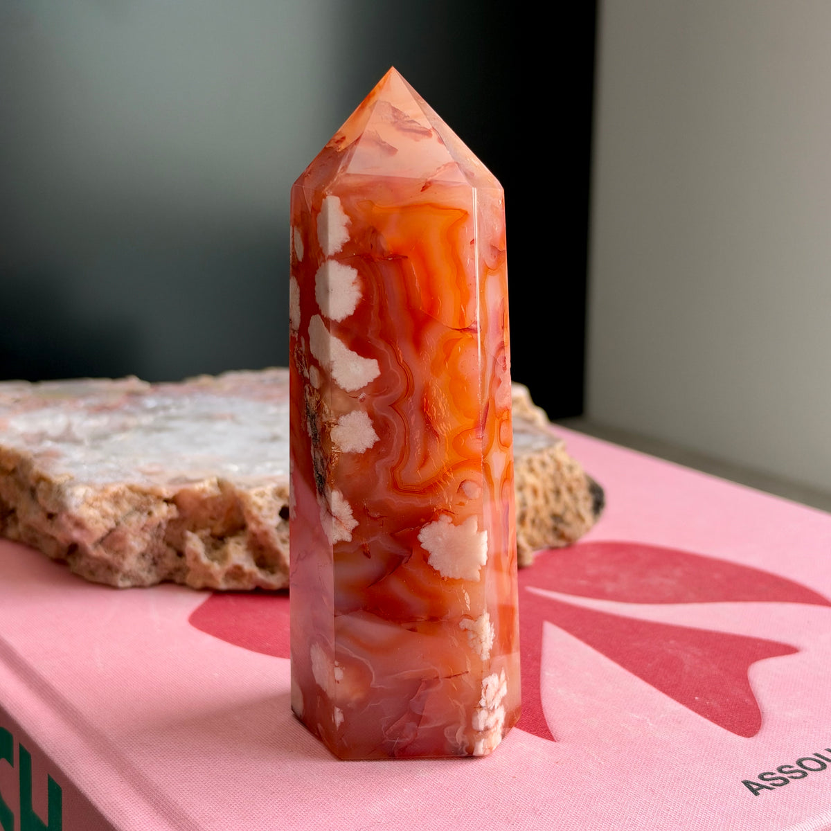 Carnelian with Flower Agate Tower No 94