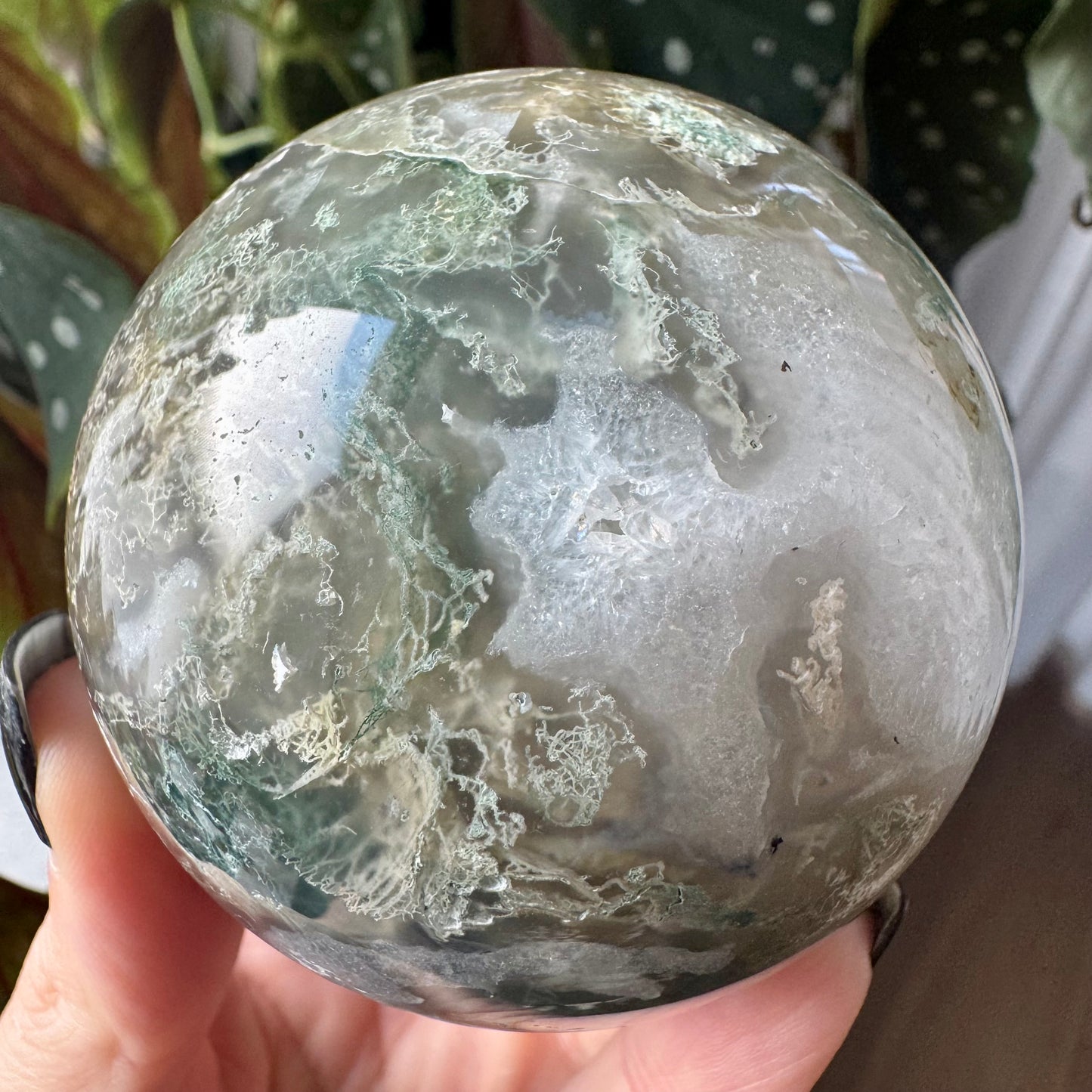 Druzy Moss Agate Sphere No 261