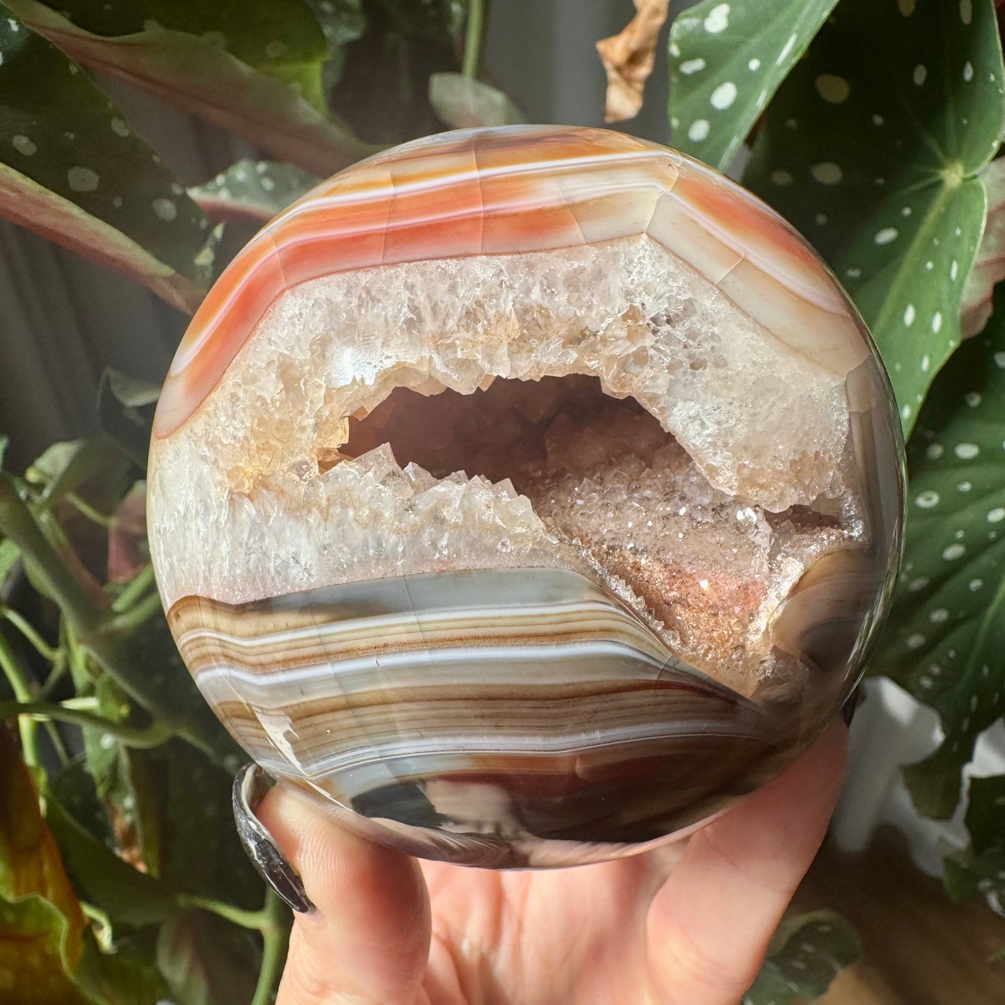 Carnelian Sphere with Quartz No 235