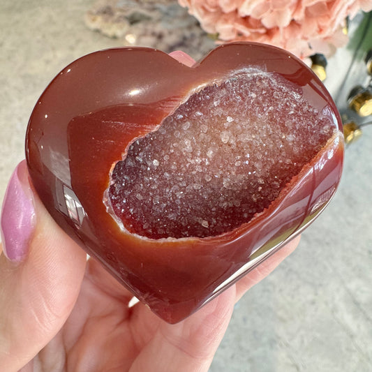 Druzy Carnelian Heart No 46