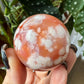 Carnelian with Flower Agate Sphere No 82