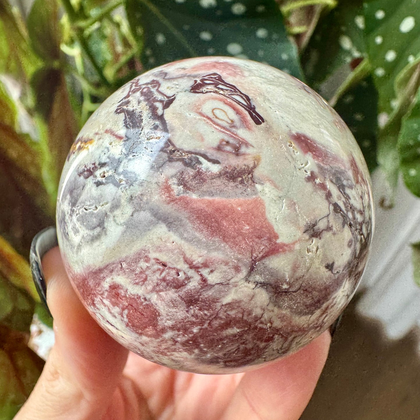 Pink Crazy Lace Agate Sphere No 463