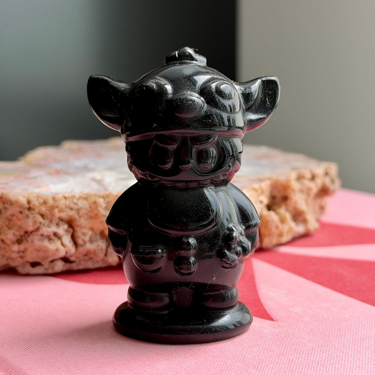 Obsidian Labubu with Stitch Hat
