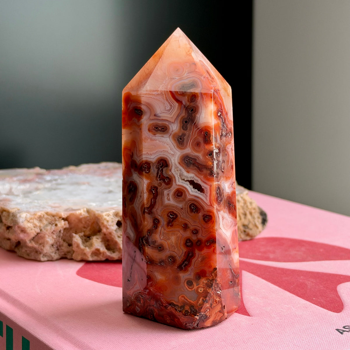 Carnelian Tower with Quartz No 106