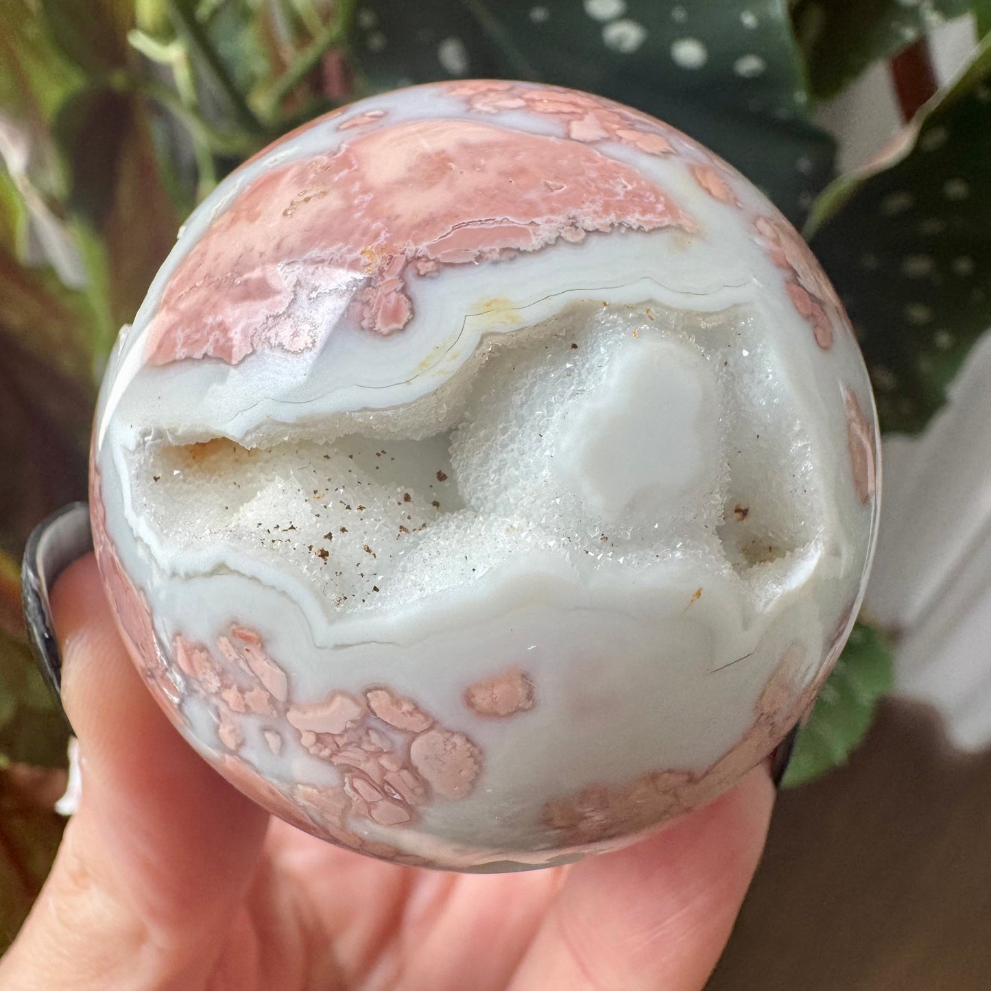 Druzy Pink Agate Sphere No 152