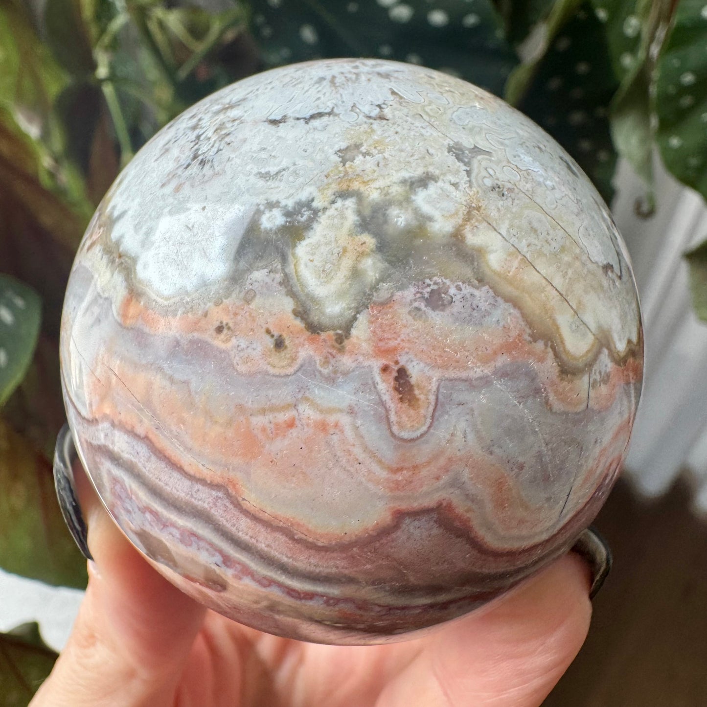 Pink Mexican Lace Agate Sphere No 163