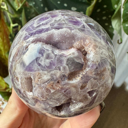 Druzy Chevron Amethyst Sphere No 159