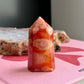 Carnelian with Flower Agate Tower No 91