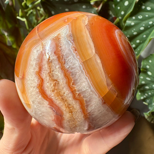 Carnelian Sphere with Quartz No 233