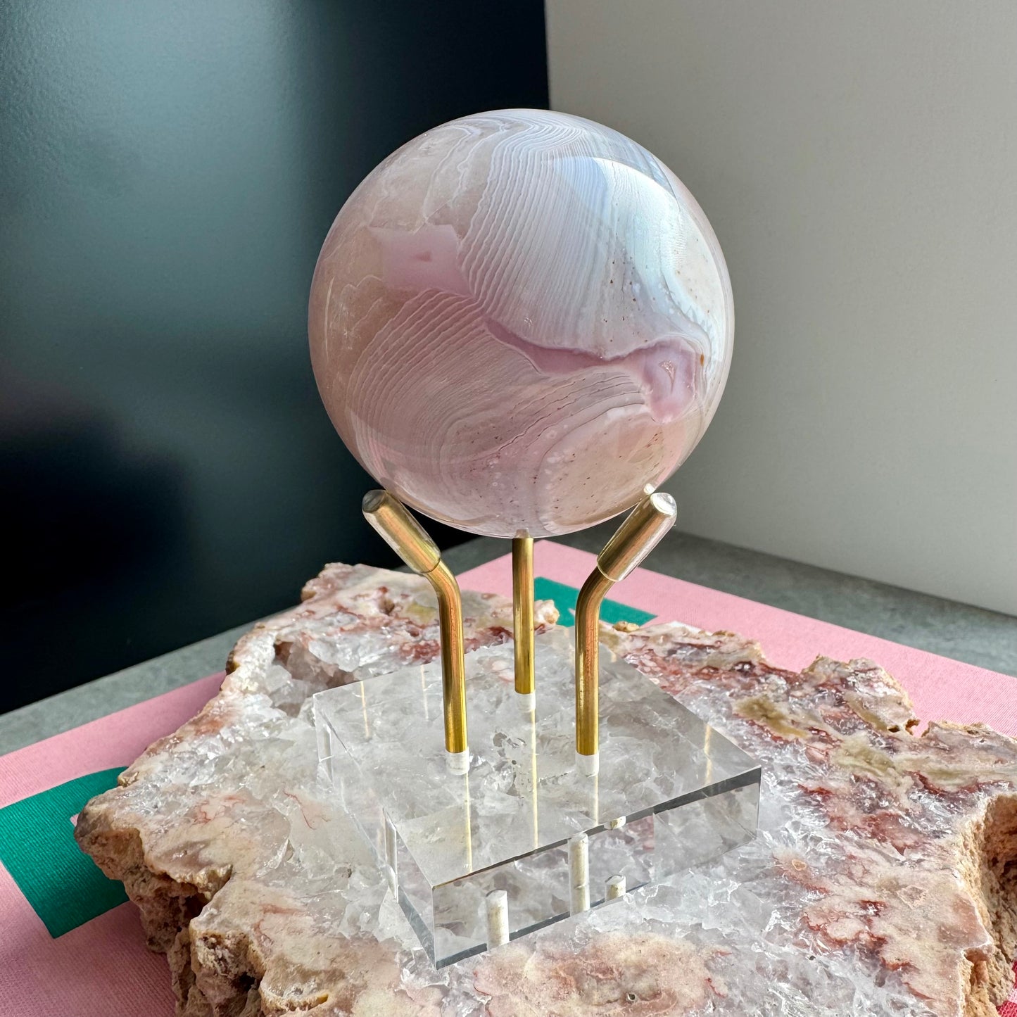 Pink Jelly Agate Sphere No 3