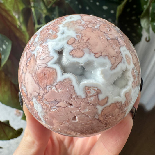 Druzy Pink Agate Sphere No 155